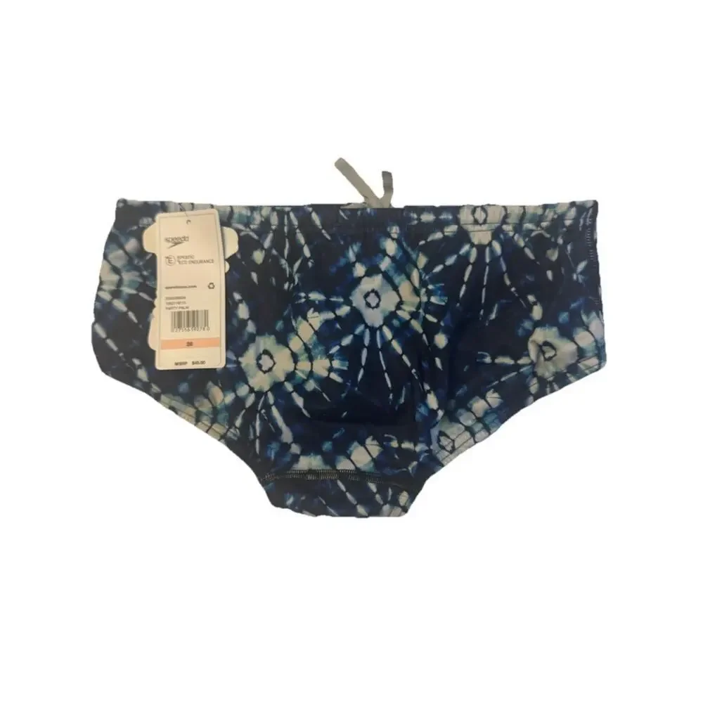 Speedo Eco Endurance Swim Brief Mens 28 Party Palm Blue Print NWT